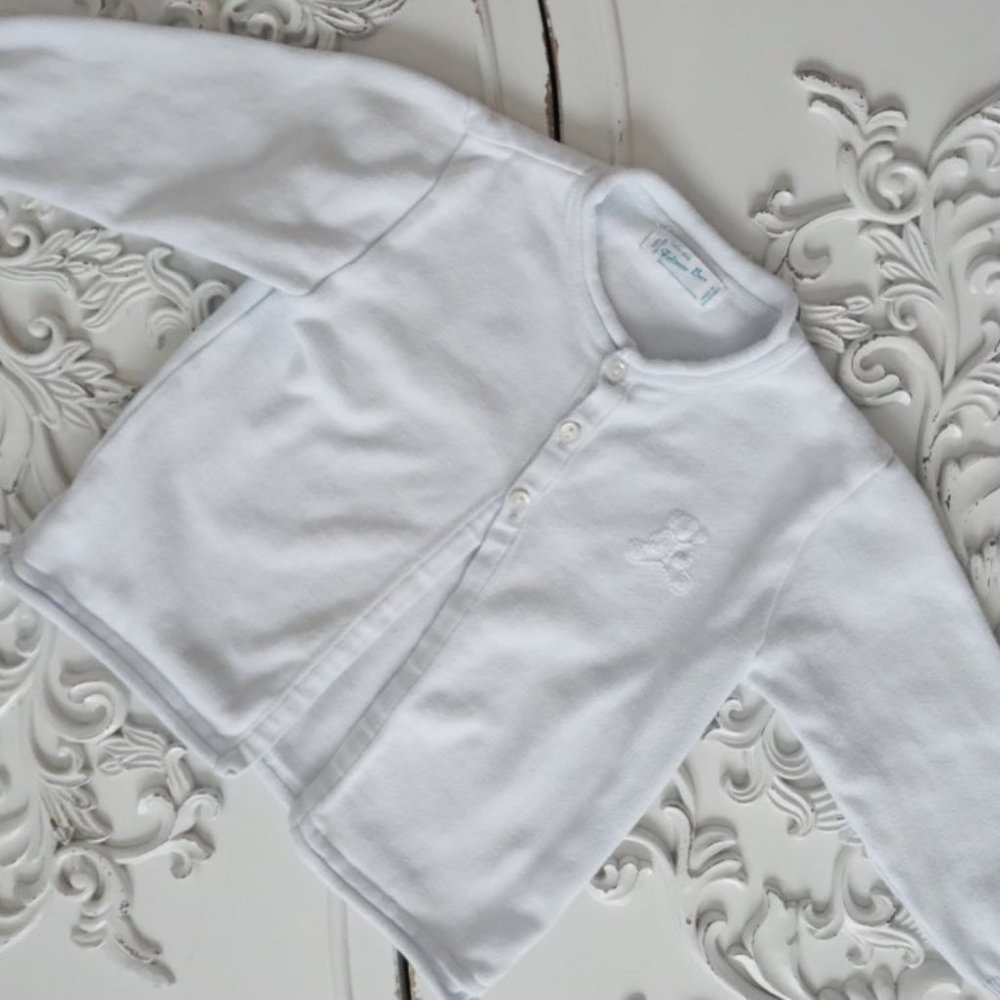 Feltman Brothers Light Blue Cardigan - Teddy Bear Embroidered - Easter Outfit